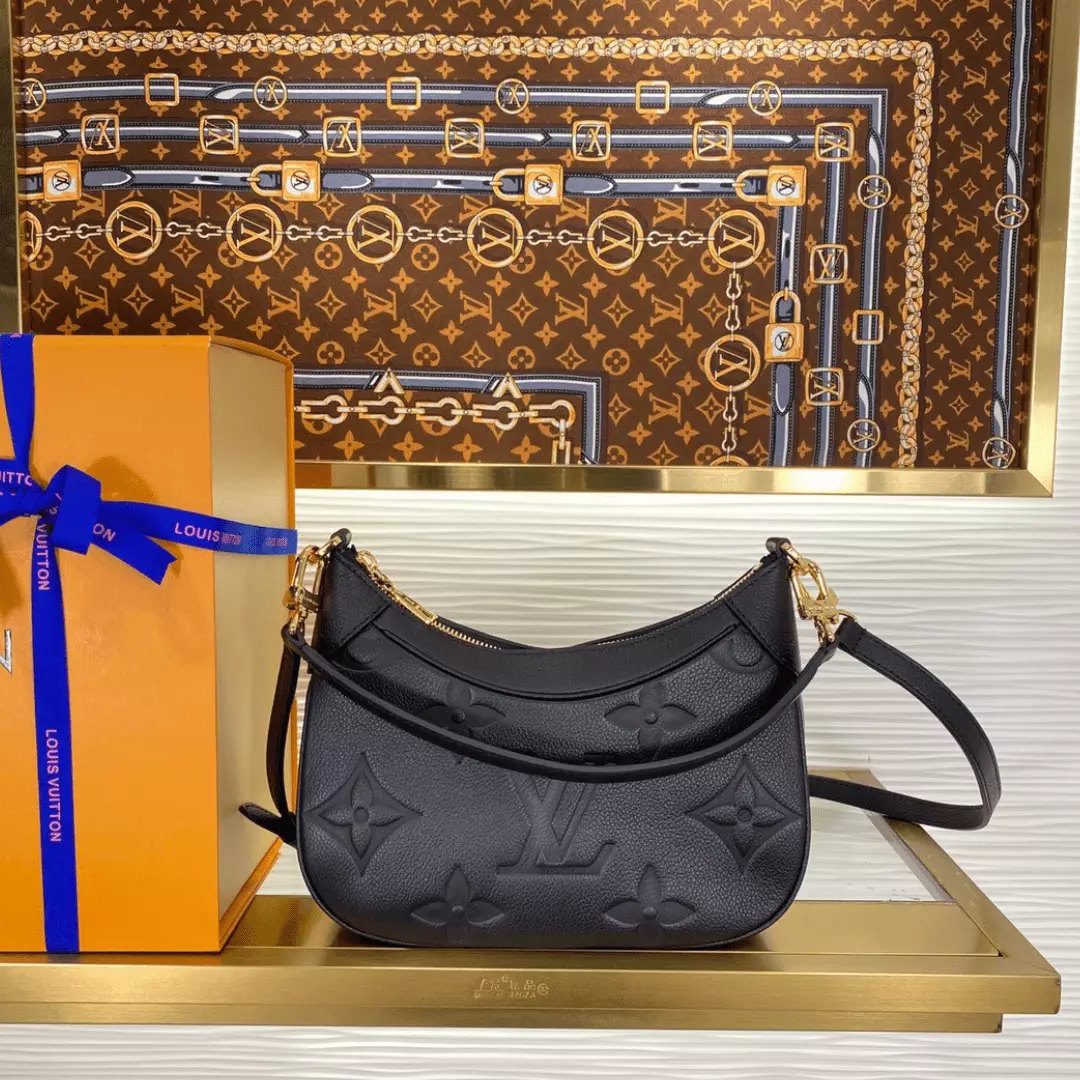 Louis Vuitton LV Bagatelle Monogram Black Handbags 24x18cm