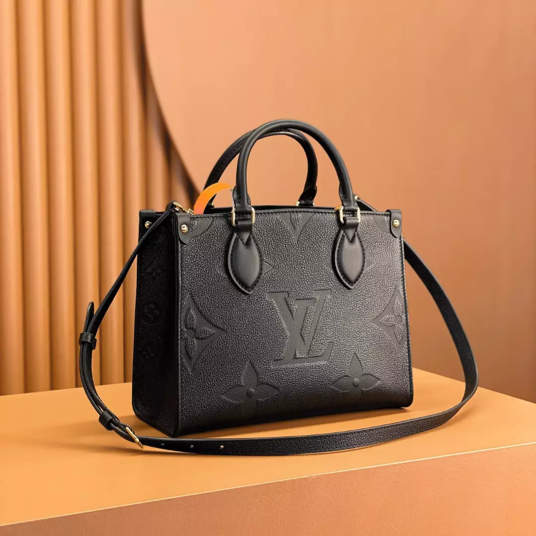 Louis Vuitton LV On The Go PM Tote Bag Black Handbags 25cm