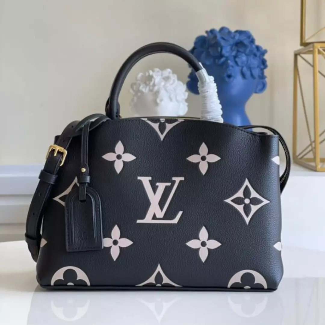 Louis Vuitton LV Petit Palais Da Bicolor Monogram Empreinte Handbags 29x18cm