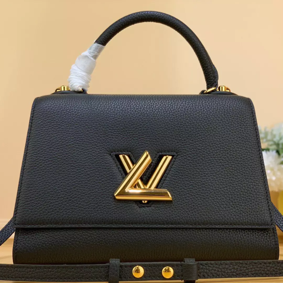 Louis Vuitton LV Twist Handle Replica Woman’s Black Handbags 17x25x11cm