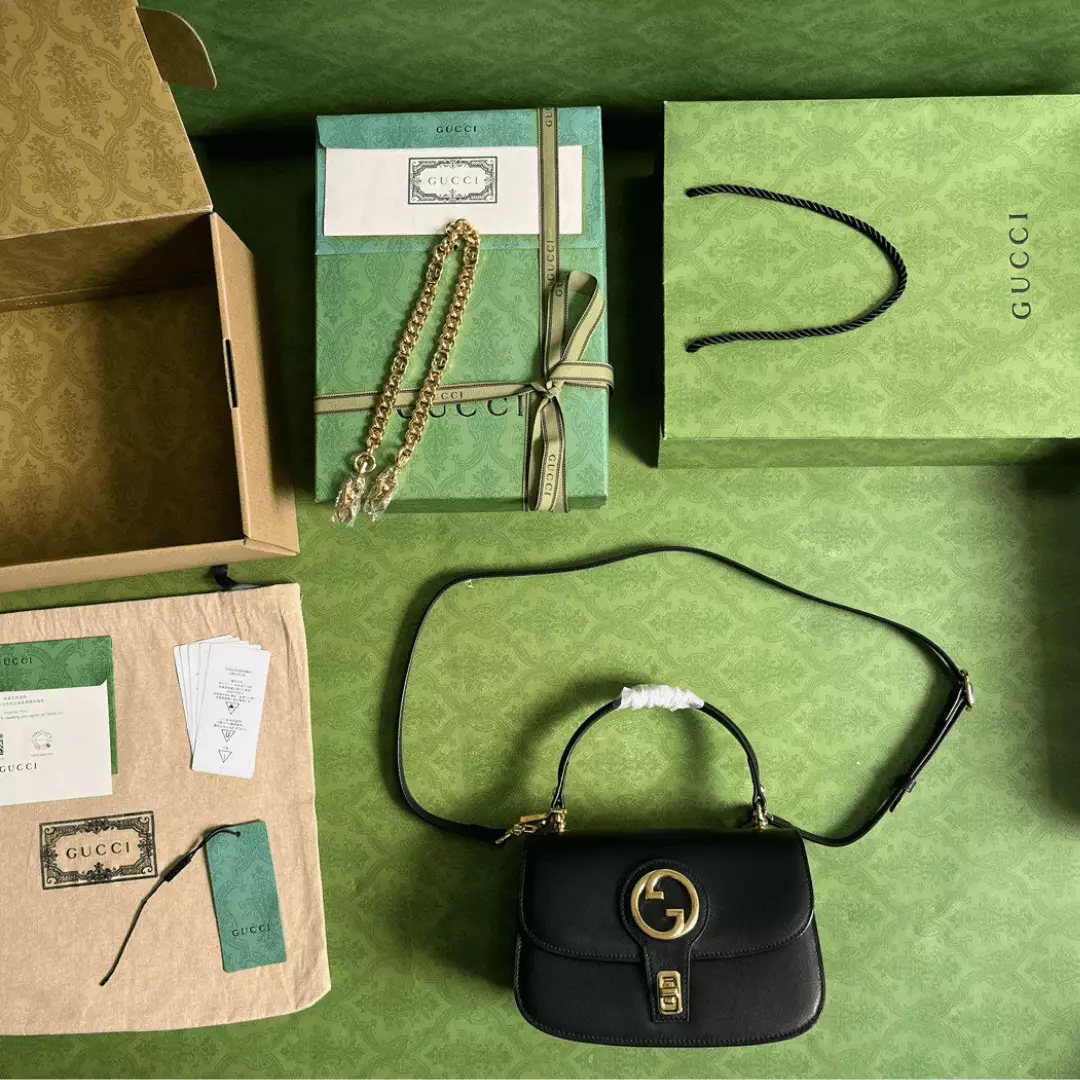 Branded Women’s Handbag Gucci Blondie Handle Super Smooth Leather 23x15cm