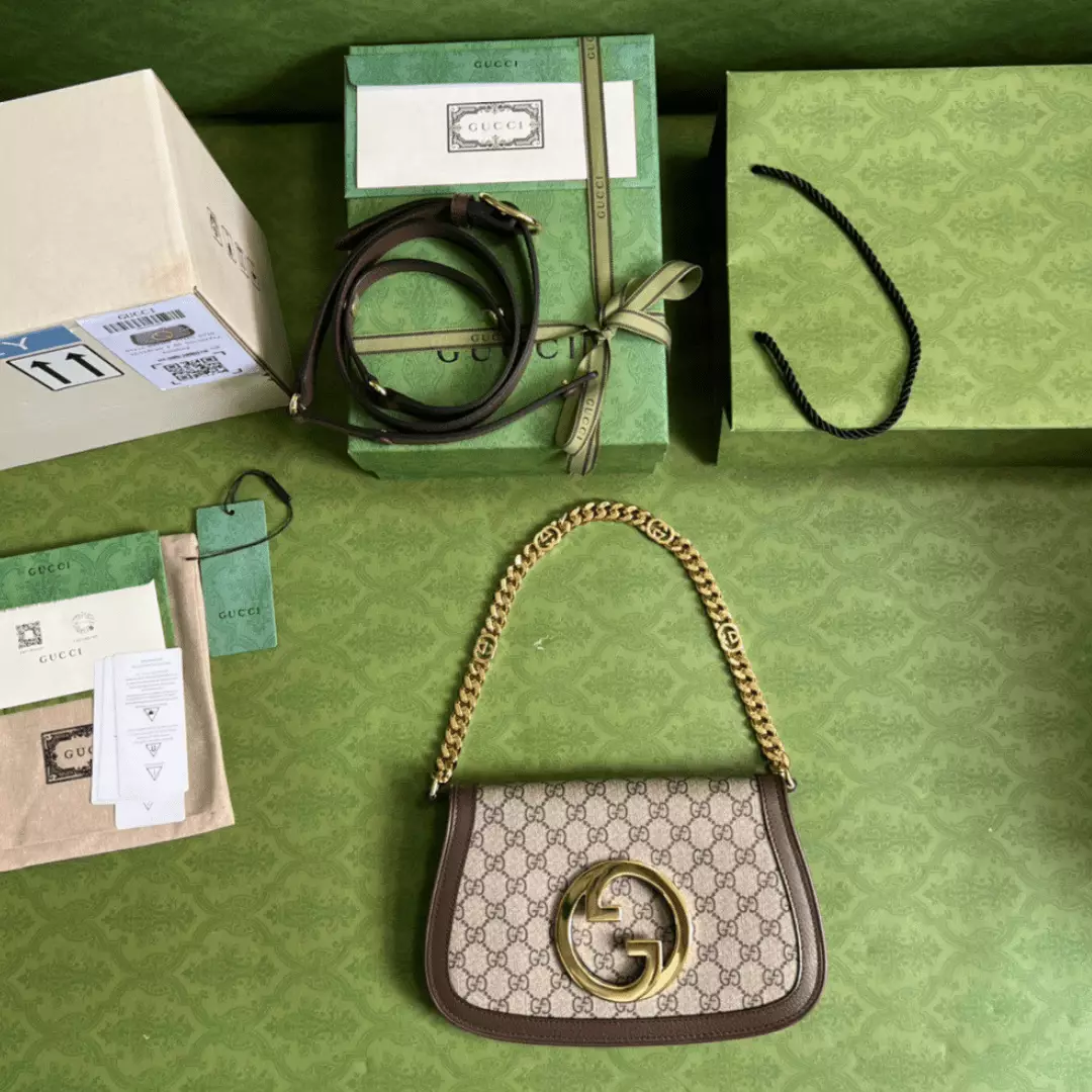 Gucci Blondie Branded Women’s Handbag with Ophidia Pattern 28x16x4cm