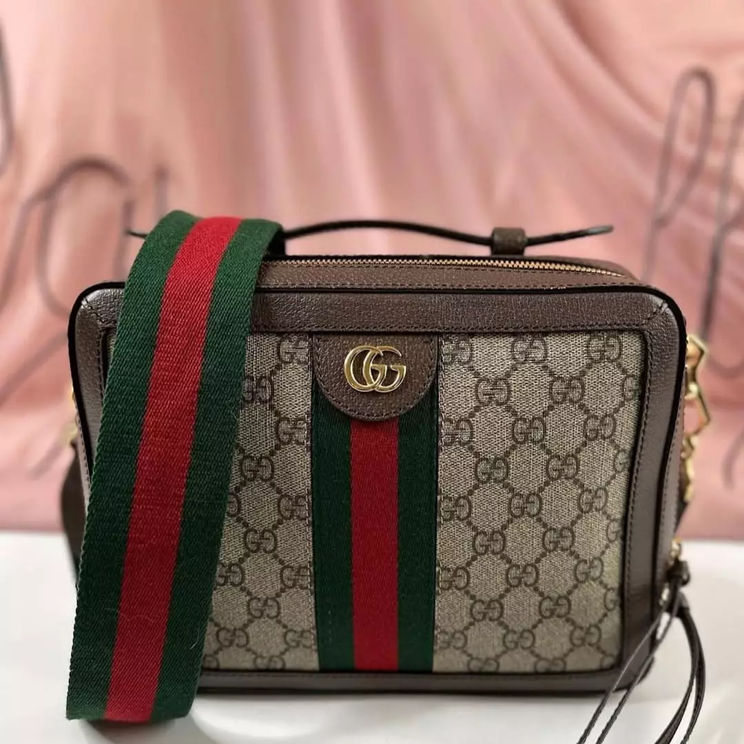 Gucci Brown Small GG Supreme Ophidia Bag