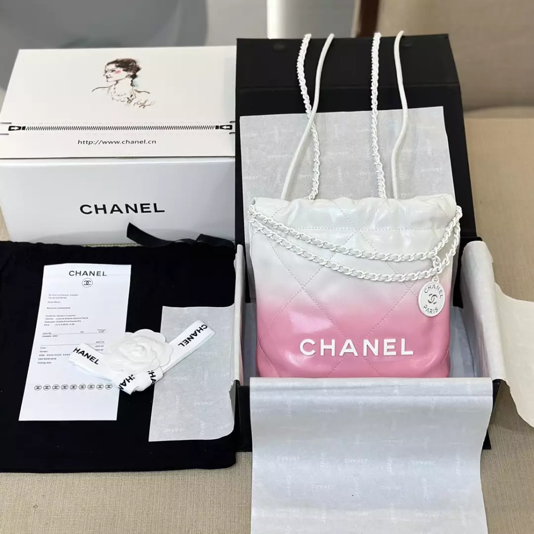Chanel 11 Handbag 22 Mini Mix White Pink Woman’s 20cm