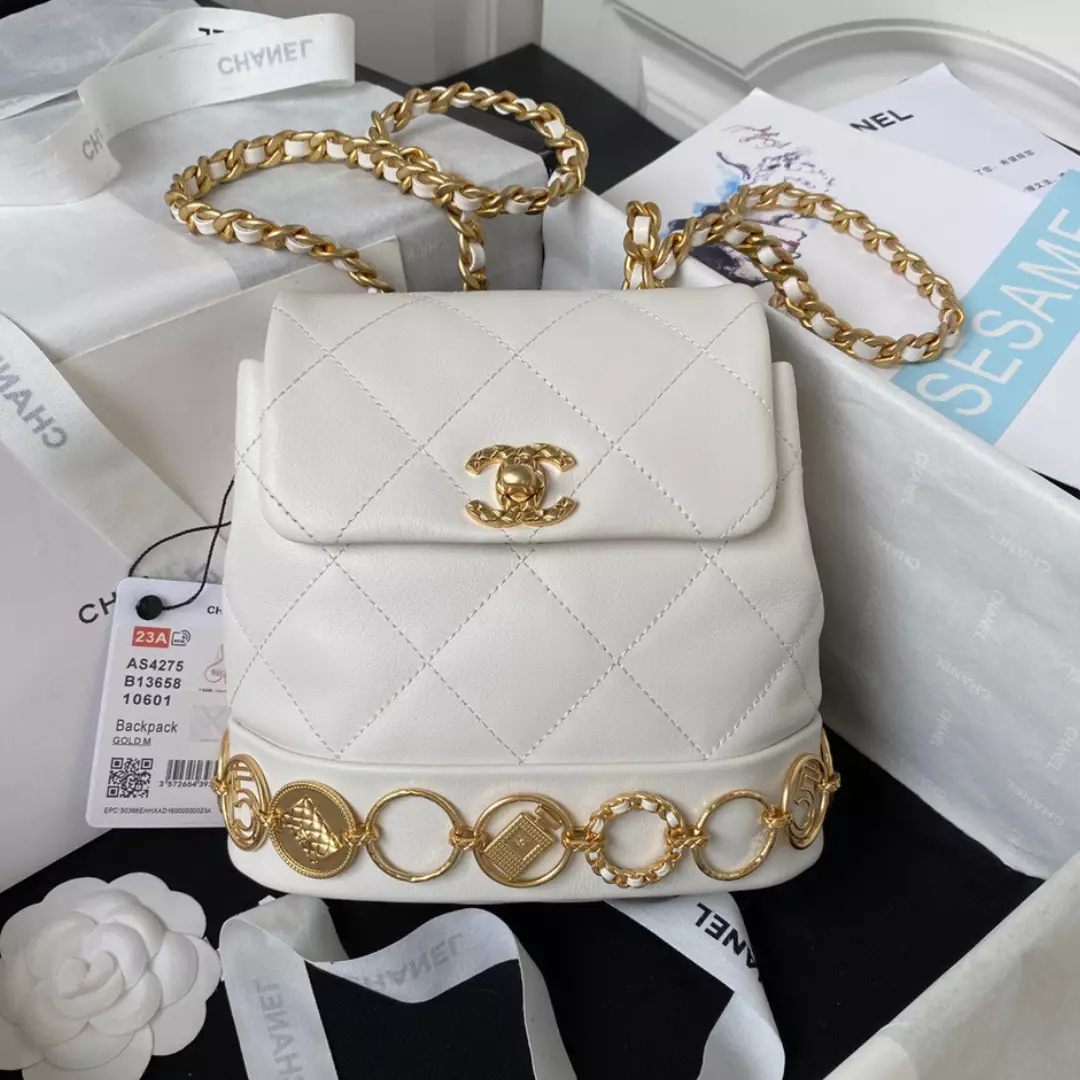 Chanel Charm Mini Backpack Like Auth Lock Handle Plated 18cm