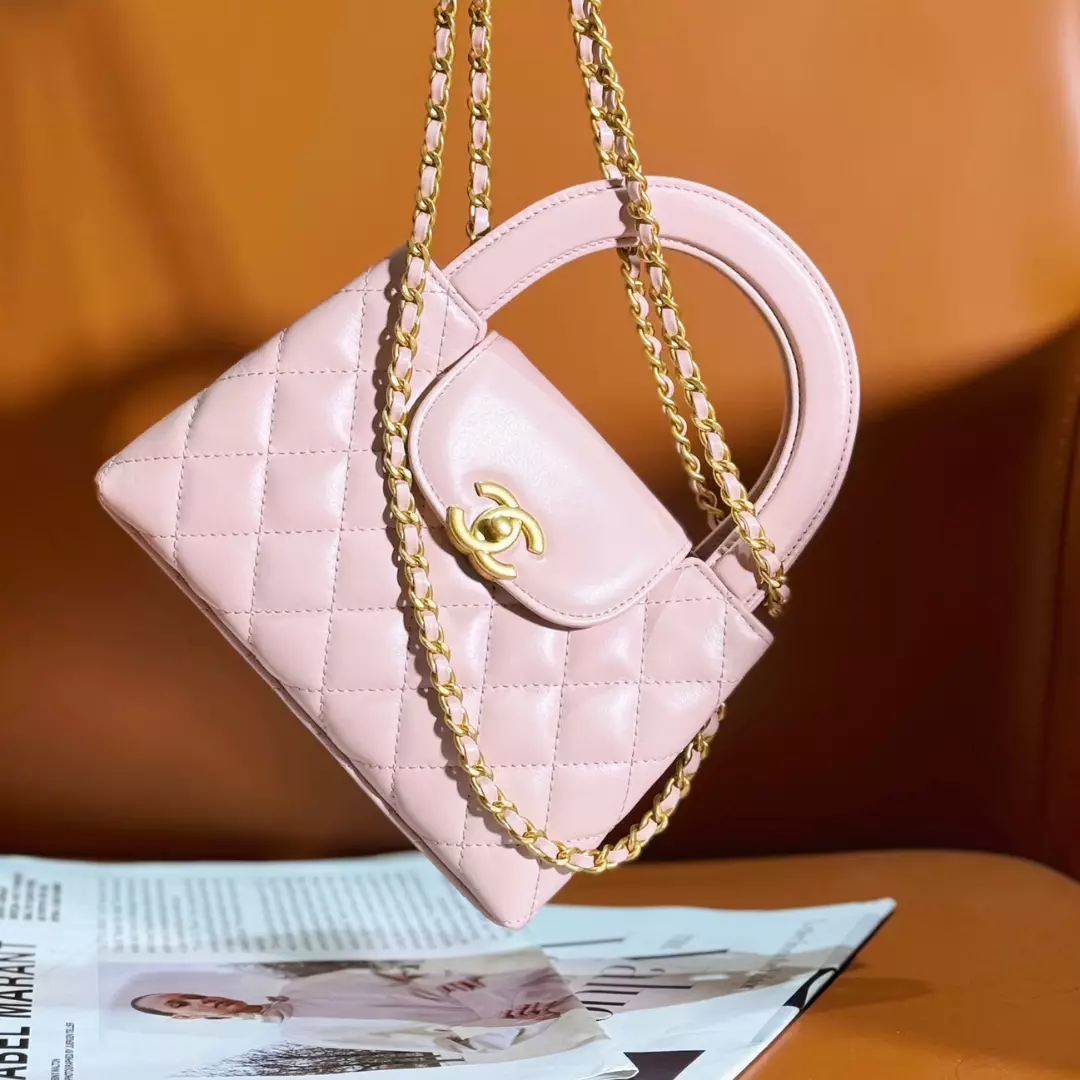 Chanel Lambskin Mini Kelly Chain Bag Light Pink