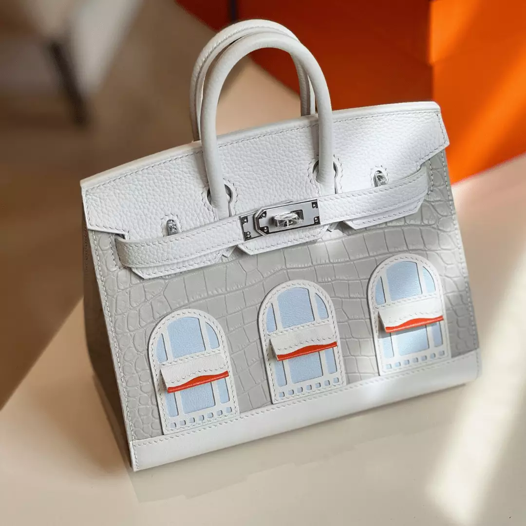 Hermès Birkin 20 Sellier Faubourg House White Snow Palladium Hardware
