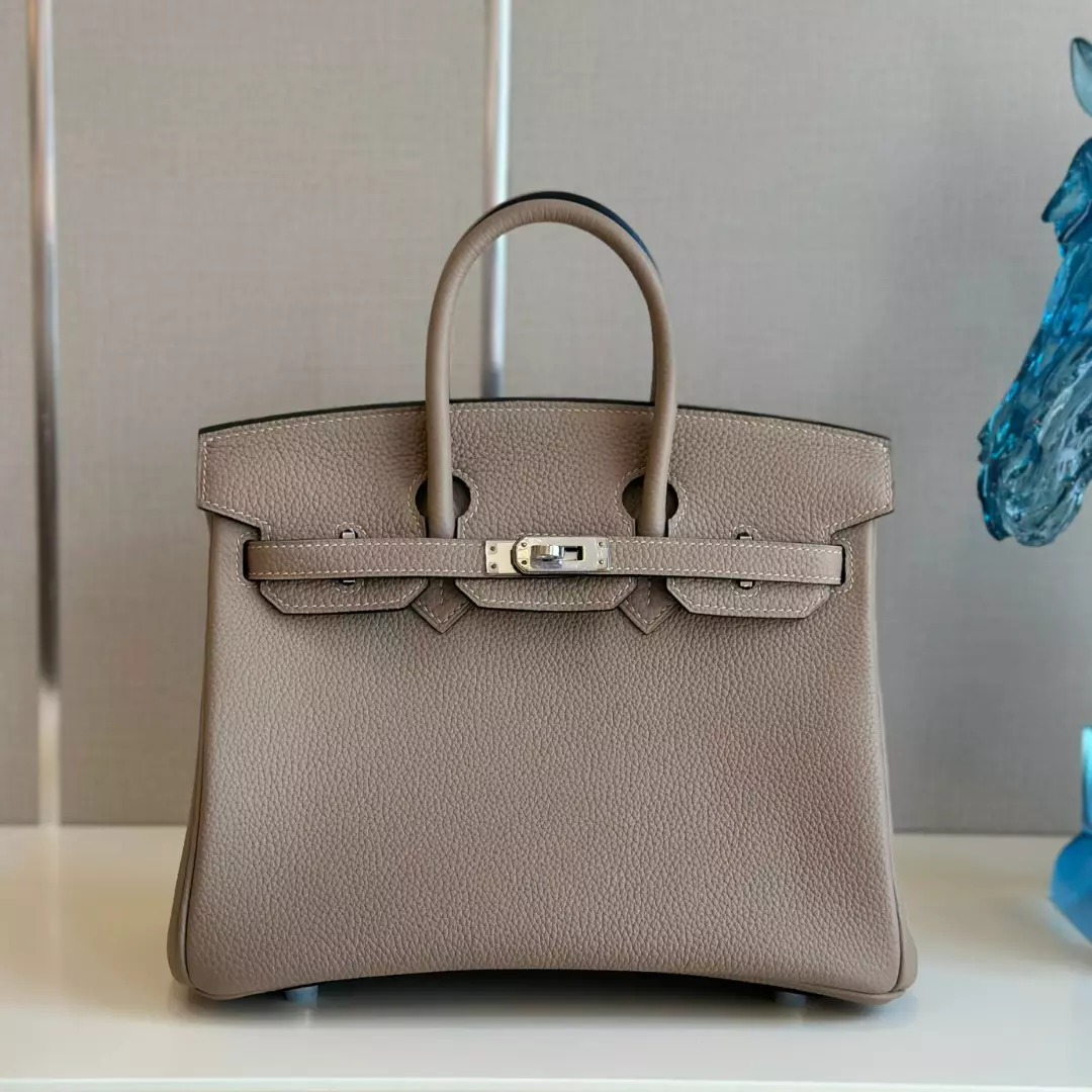 Hermes Birkin 25 Gris Tourterelle Togo Palladium Hardware