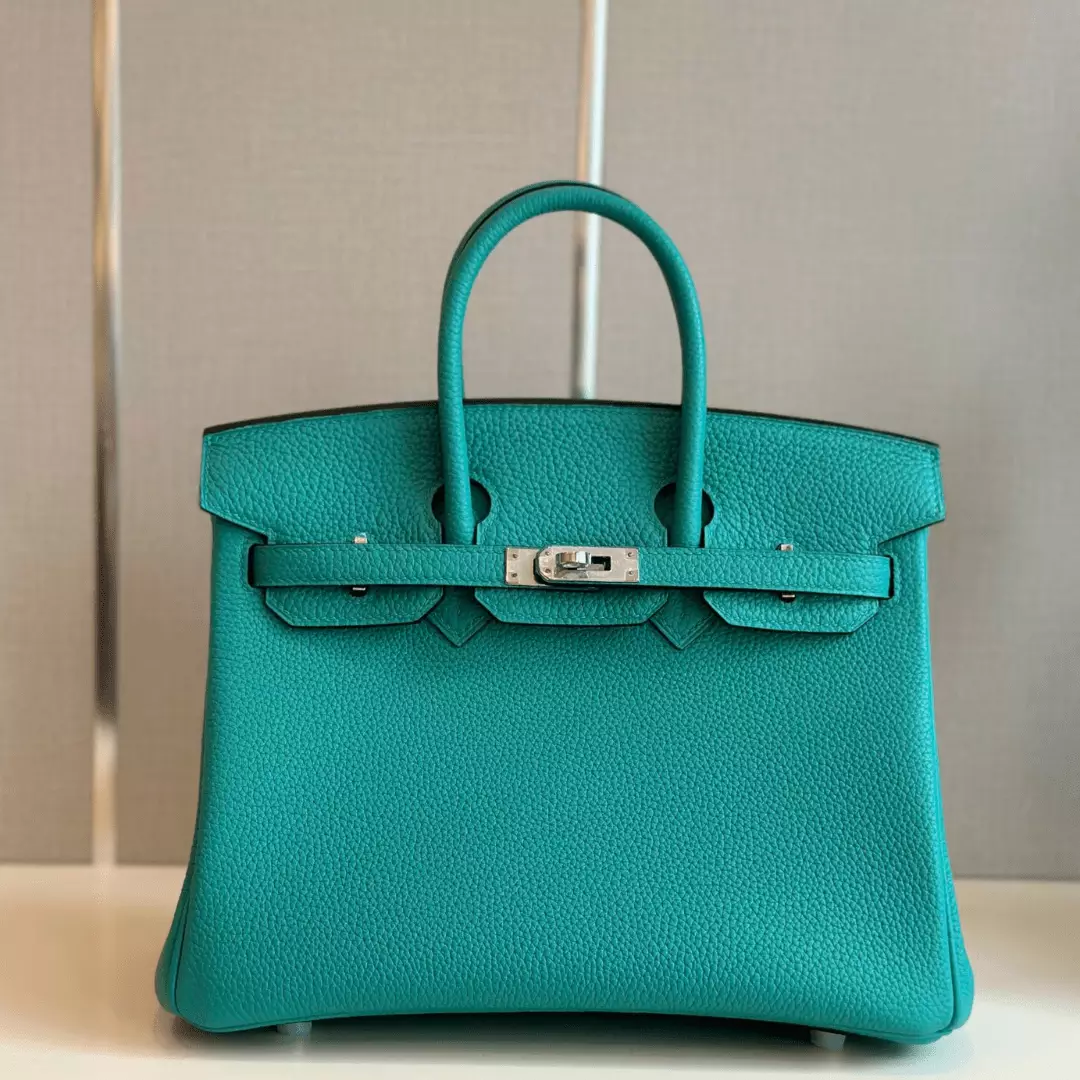 Hermes Birkin PHW Da Togo Ocean Blue Handbags 25cm