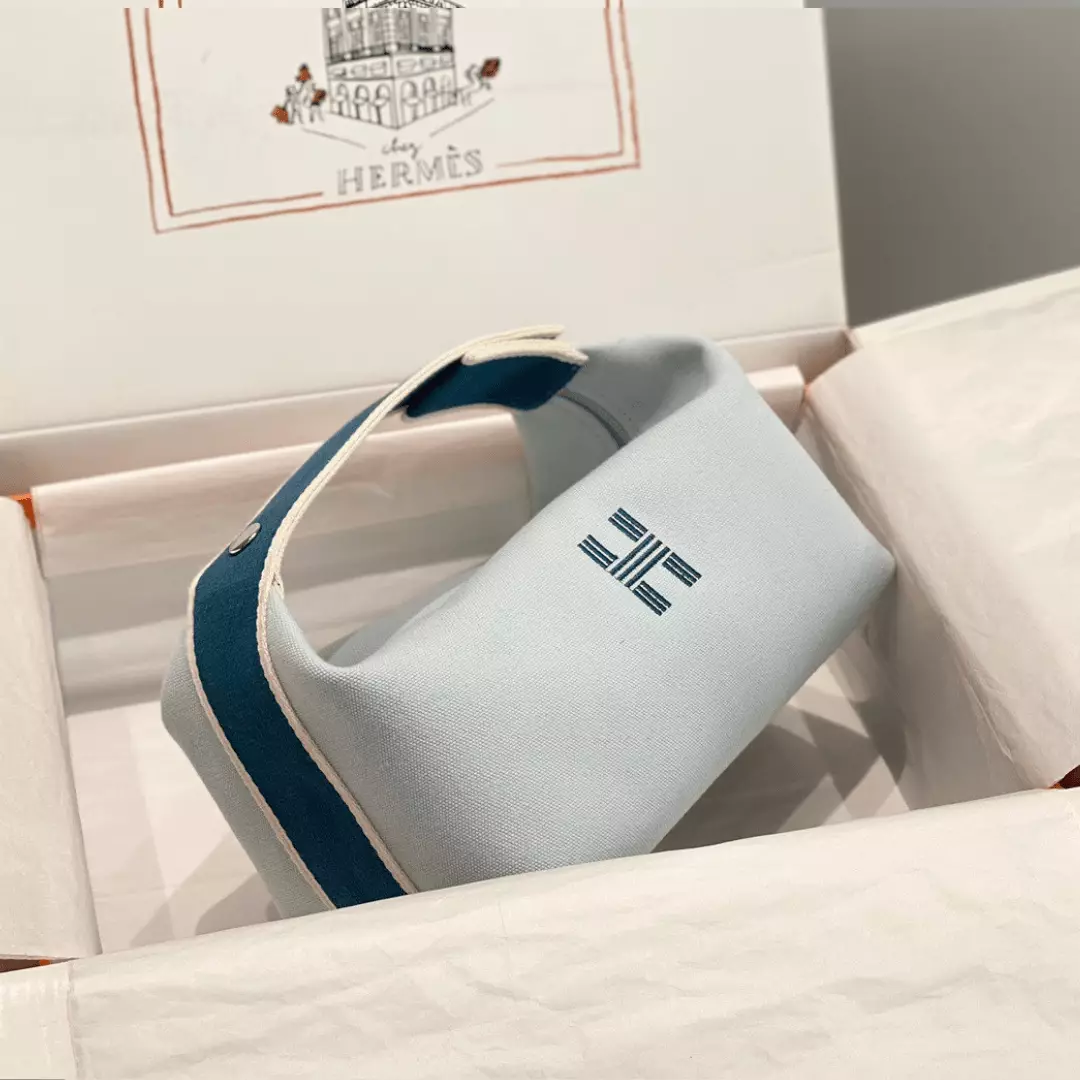 Hermes Bride A Brac PM Woman’s Clutch Bag Blue Handbags 12x20x10cm