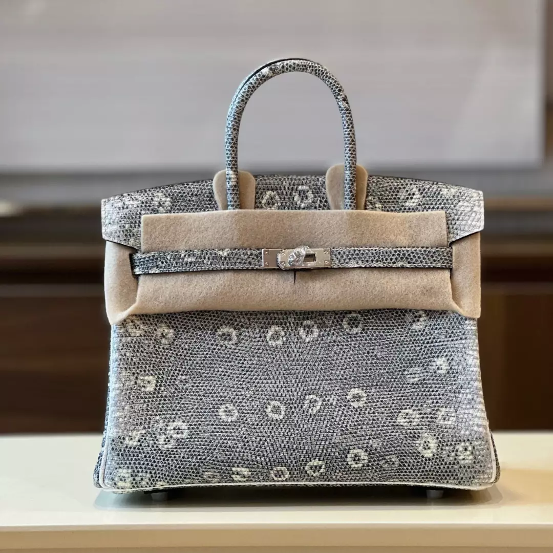 Hermes Brikin 25 Omber Genuine Lizard leather Gold Hardware