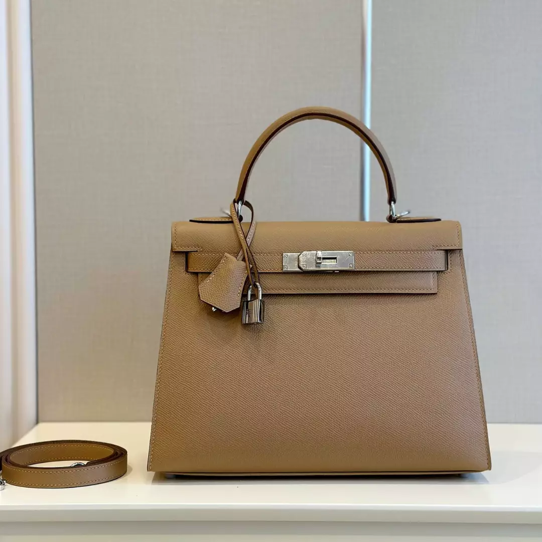 Hermes Kelly 28 Epsom Brown Palladium Hardware