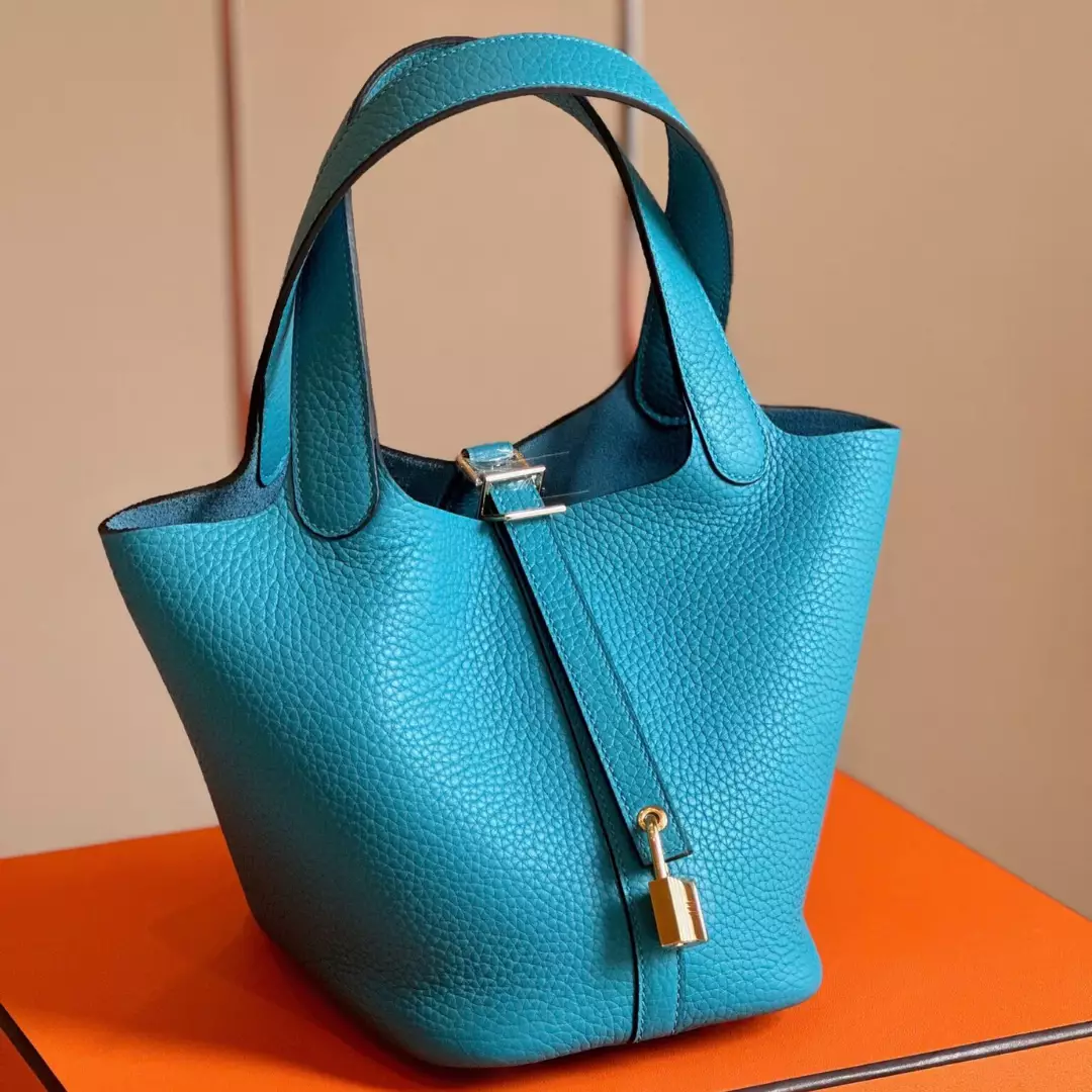 Hermes Picotin 18 Blue Togo Leather Gold Hardware