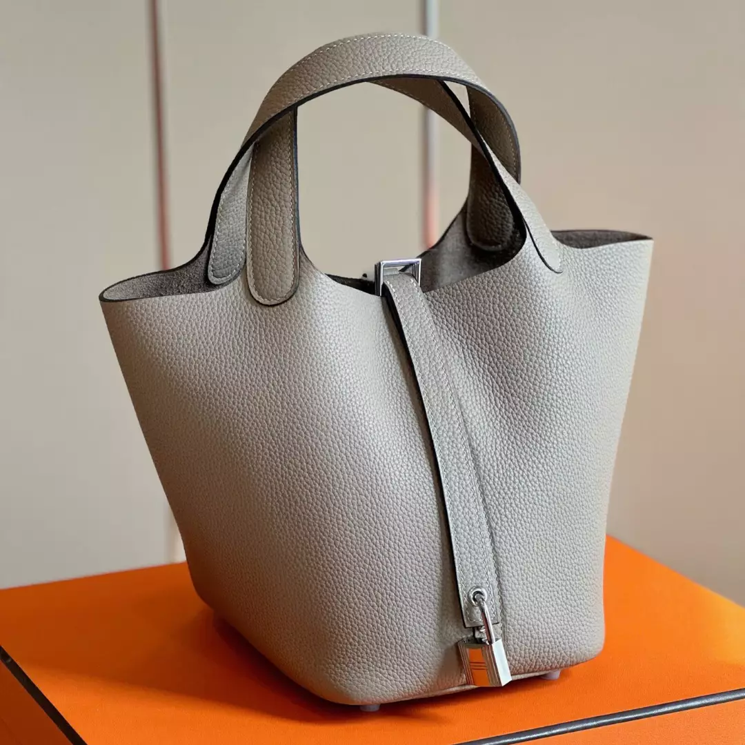 Hermes Picotin 18 Gray togo leather Sliver Hardware