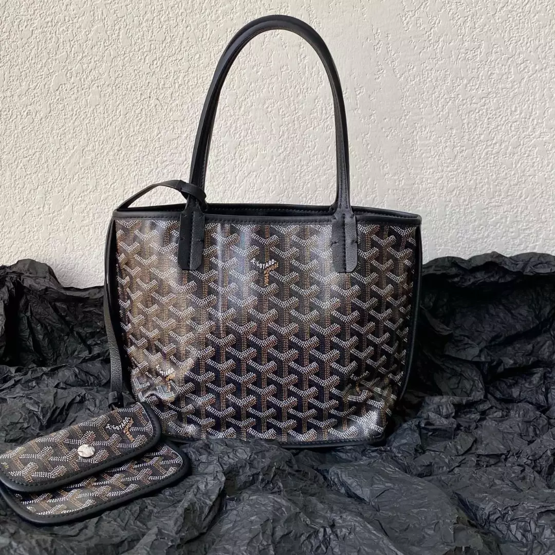 GOYARD Goyardine Reversible Mini Anjou Black 1661918