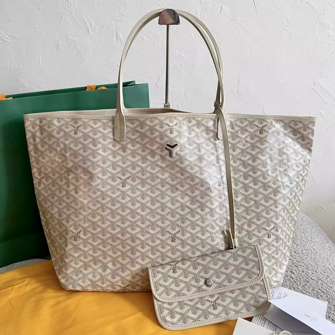 GOYARD Goyardine Saint Louis Claire Voie GM White Yellow