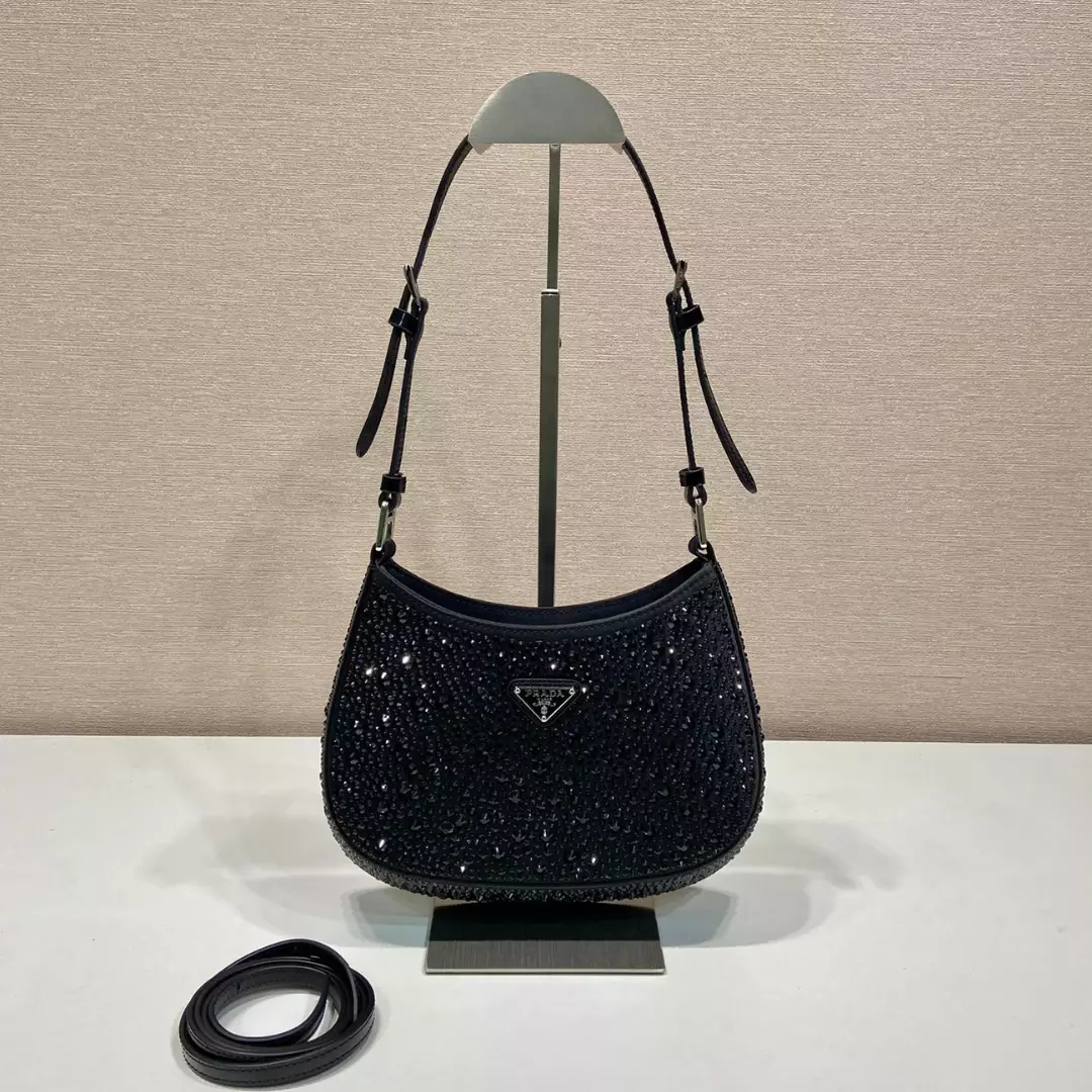 Prada Cleo crystal-embellished Shoulder Bag
