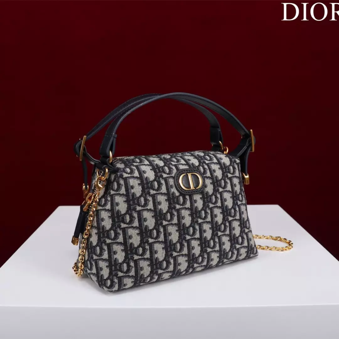 Dior Plaid Women’s Handbag, Glossy Leather, Replica 11 High Quality 20cm