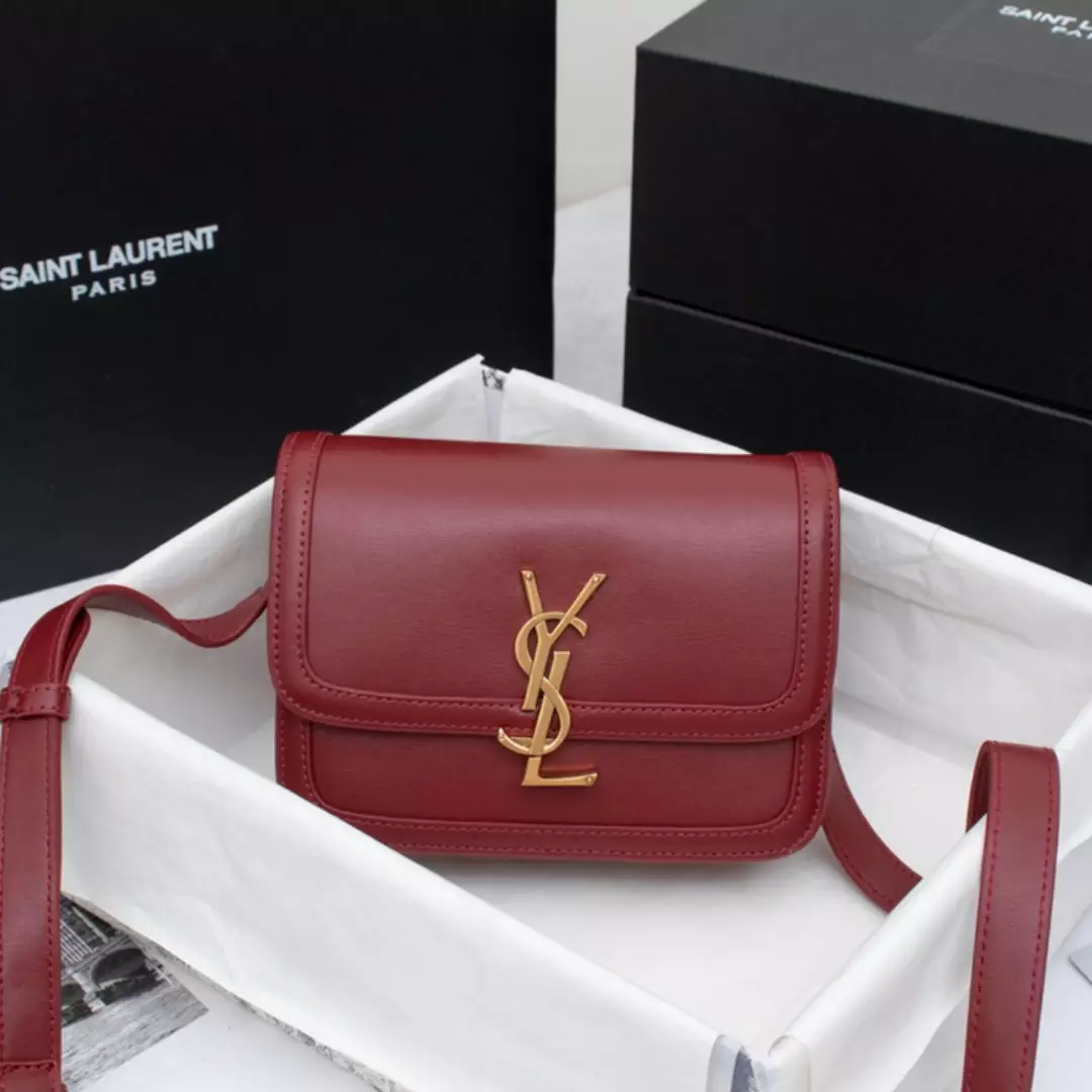 Saint Laurent YSL Solferino Small Leather Satchel Shoulder Bag