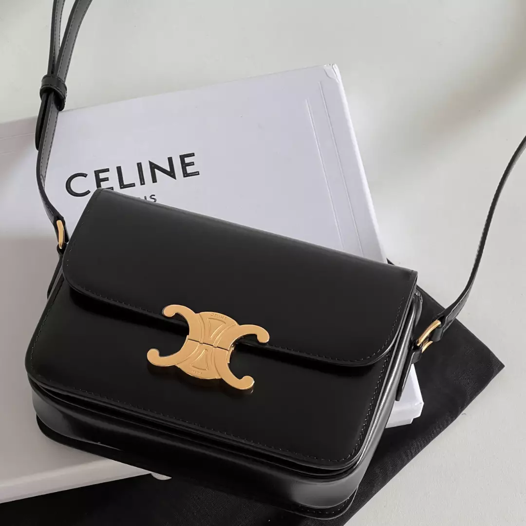 Celine Mini Bag Black Handbag Smooth Leather 19cm