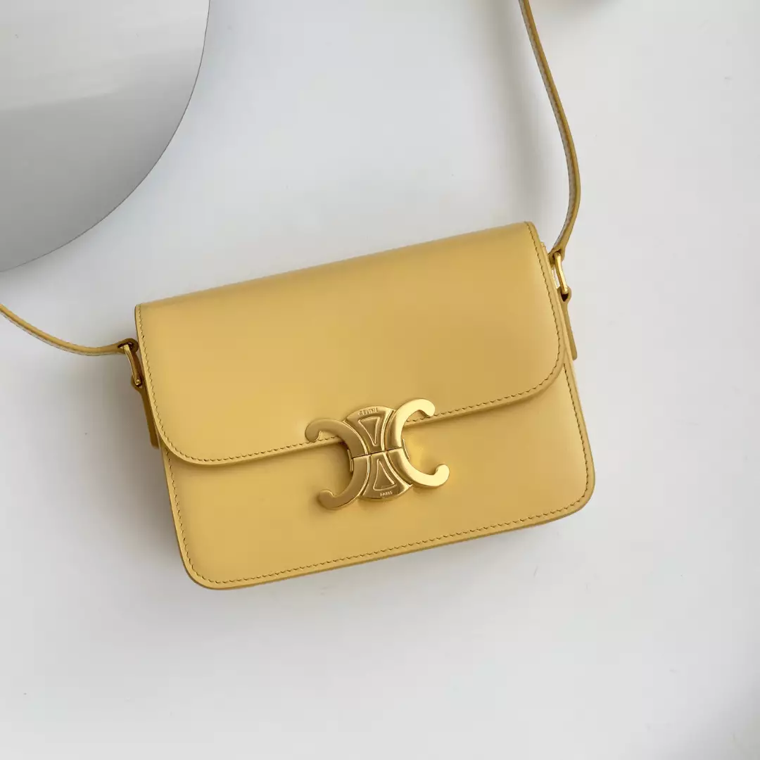 Celine Mini Handbag Orange Yellow Super Quality Smooth Leather 19cm